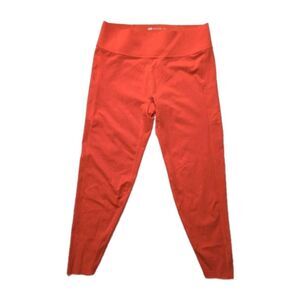 Parade Nylon Leggings Women's 2XL 25" Orange Pocket Laser Cut Yoga Workout Gym